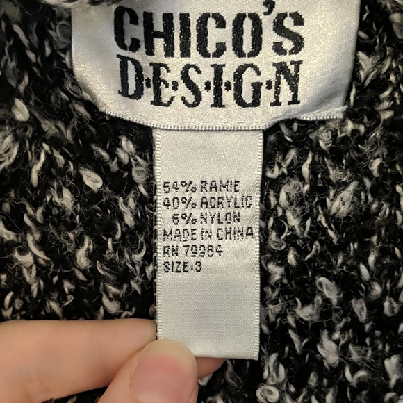 Vintage Chico's long fringe trim cardigan - Picture 6 of 8